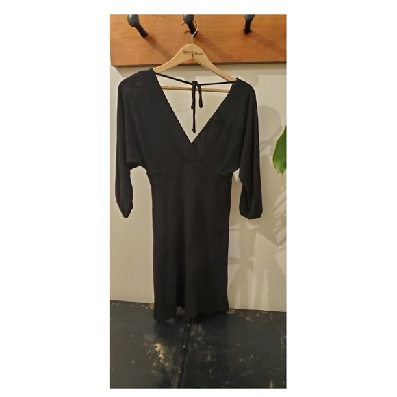 C'est Moi deep V black dress - Picture 3 of 4